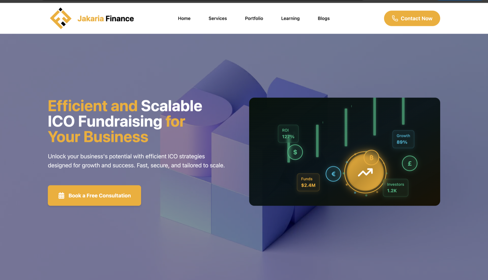 Jakaria Finance — a Launch Platform for Token Fundraising — website preview